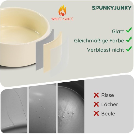 SPUNKYJUNKY Ceramic Double Dog Feeding Bowl with Bamboo Stand, for Cats and Dogs (400 ml, Grey 2) SPUNKYJUNKY Ceramic Double Dog Feeding Bowl with Bamboo Stand, for Cats and Dogs (400 ml, Grey 2)
