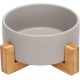 SPUNKYJUNKY Ceramic Double Dog Feeding Bowl with Bamboo Stand, for Cats and Dogs (400 ml, Grey 2) SPUNKYJUNKY Ceramic Double Dog Feeding Bowl with Bamboo Stand, for Cats and Dogs (400 ml, Grey 2)