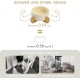 SPUNKYJUNKY Ceramic Double Dog Feeding Bowl with Bamboo Stand, for Cats and Dogs (400 ml, Grey 2) SPUNKYJUNKY Ceramic Double Dog Feeding Bowl with Bamboo Stand, for Cats and Dogs (400 ml, Grey 2)
