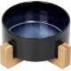 SPUNKYJUNKY Ceramic Double Dog Feeding Bowl with Bamboo Stand, for Cats and Dogs (400 ml, Grey 2) SPUNKYJUNKY Ceramic Double Dog Feeding Bowl with Bamboo Stand, for Cats and Dogs (400 ml, Grey 2)