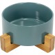 SPUNKYJUNKY Ceramic Double Dog Feeding Bowl with Bamboo Stand, for Cats and Dogs (400 ml, Grey 2) SPUNKYJUNKY Ceramic Double Dog Feeding Bowl with Bamboo Stand, for Cats and Dogs (400 ml, Grey 2)