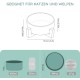 SPUNKYJUNKY Ceramic Double Dog Feeding Bowl with Bamboo Stand, for Cats and Dogs (400 ml, Grey 2) SPUNKYJUNKY Ceramic Double Dog Feeding Bowl with Bamboo Stand, for Cats and Dogs (400 ml, Grey 2)