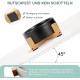 SPUNKYJUNKY Ceramic Double Dog Feeding Bowl with Bamboo Stand, for Cats and Dogs (400 ml, Grey 2) SPUNKYJUNKY Ceramic Double Dog Feeding Bowl with Bamboo Stand, for Cats and Dogs (400 ml, Grey 2)