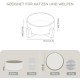 SPUNKYJUNKY Ceramic Double Dog Feeding Bowl with Bamboo Stand, for Cats and Dogs (400 ml, Grey 2) SPUNKYJUNKY Ceramic Double Dog Feeding Bowl with Bamboo Stand, for Cats and Dogs (400 ml, Grey 2)