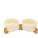 SPUNKYJUNKY Ceramic Double Dog Feeding Bowl with Bamboo Stand, for Cats and Dogs (400 ml, Grey 2) SPUNKYJUNKY Ceramic Double Dog Feeding Bowl with Bamboo Stand, for Cats and Dogs (400 ml, Grey 2)