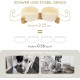 SPUNKYJUNKY Ceramic Double Dog Feeding Bowl with Bamboo Stand, for Cats and Dogs (400 ml, Grey 2) SPUNKYJUNKY Ceramic Double Dog Feeding Bowl with Bamboo Stand, for Cats and Dogs (400 ml, Grey 2)