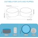 SPUNKYJUNKY Ceramic Double Dog Feeding Bowl with Bamboo Stand, for Cats and Dogs (400 ml, Grey 2) SPUNKYJUNKY Ceramic Double Dog Feeding Bowl with Bamboo Stand, for Cats and Dogs (400 ml, Grey 2)