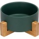 SPUNKYJUNKY Ceramic Double Dog Feeding Bowl with Bamboo Stand, for Cats and Dogs (400 ml, Grey 2) SPUNKYJUNKY Ceramic Double Dog Feeding Bowl with Bamboo Stand, for Cats and Dogs (400 ml, Grey 2)