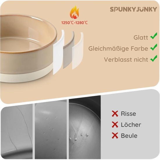 SPUNKYJUNKY Ceramic Double Dog Feeding Bowl with Bamboo Stand, for Cats and Dogs (400 ml, Grey 2) SPUNKYJUNKY Ceramic Double Dog Feeding Bowl with Bamboo Stand, for Cats and Dogs (400 ml, Grey 2)