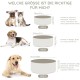 SPUNKYJUNKY Ceramic Double Dog Feeding Bowl with Bamboo Stand, for Cats and Dogs (400 ml, Grey 2) SPUNKYJUNKY Ceramic Double Dog Feeding Bowl with Bamboo Stand, for Cats and Dogs (400 ml, Grey 2)