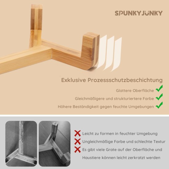 SPUNKYJUNKY Ceramic Double Dog Feeding Bowl with Bamboo Stand, for Cats and Dogs (400 ml, Grey 2) SPUNKYJUNKY Ceramic Double Dog Feeding Bowl with Bamboo Stand, for Cats and Dogs (400 ml, Grey 2)