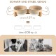 SPUNKYJUNKY Ceramic Double Dog Feeding Bowl with Bamboo Stand, for Cats and Dogs (400 ml, Grey 2) SPUNKYJUNKY Ceramic Double Dog Feeding Bowl with Bamboo Stand, for Cats and Dogs (400 ml, Grey 2)