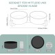 SPUNKYJUNKY Ceramic Double Dog Feeding Bowl with Bamboo Stand, for Cats and Dogs (400 ml, Grey 2) SPUNKYJUNKY Ceramic Double Dog Feeding Bowl with Bamboo Stand, for Cats and Dogs (400 ml, Grey 2)