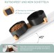 SPUNKYJUNKY Ceramic Double Dog Feeding Bowl with Bamboo Stand, for Cats and Dogs (400 ml, Grey 2) SPUNKYJUNKY Ceramic Double Dog Feeding Bowl with Bamboo Stand, for Cats and Dogs (400 ml, Grey 2)