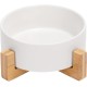 SPUNKYJUNKY Ceramic Double Dog Feeding Bowl with Bamboo Stand, for Cats and Dogs (400 ml, Grey 2) SPUNKYJUNKY Ceramic Double Dog Feeding Bowl with Bamboo Stand, for Cats and Dogs (400 ml, Grey 2)
