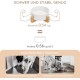 SPUNKYJUNKY Ceramic Double Dog Feeding Bowl with Bamboo Stand, for Cats and Dogs (400 ml, Grey 2) SPUNKYJUNKY Ceramic Double Dog Feeding Bowl with Bamboo Stand, for Cats and Dogs (400 ml, Grey 2)