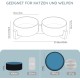 SPUNKYJUNKY Ceramic Double Dog Feeding Bowl with Bamboo Stand, for Cats and Dogs (400 ml, Grey 2) SPUNKYJUNKY Ceramic Double Dog Feeding Bowl with Bamboo Stand, for Cats and Dogs (400 ml, Grey 2)