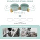 SPUNKYJUNKY Ceramic Double Dog Feeding Bowl with Bamboo Stand, for Cats and Dogs (400 ml, Grey 2) SPUNKYJUNKY Ceramic Double Dog Feeding Bowl with Bamboo Stand, for Cats and Dogs (400 ml, Grey 2)