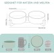 SPUNKYJUNKY Ceramic Double Dog Feeding Bowl with Bamboo Stand, for Cats and Dogs (400 ml, Grey 2) SPUNKYJUNKY Ceramic Double Dog Feeding Bowl with Bamboo Stand, for Cats and Dogs (400 ml, Grey 2)