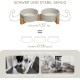 SPUNKYJUNKY Ceramic Double Dog Feeding Bowl with Bamboo Stand, for Cats and Dogs (400 ml, Grey 2) SPUNKYJUNKY Ceramic Double Dog Feeding Bowl with Bamboo Stand, for Cats and Dogs (400 ml, Grey 2)