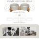 SPUNKYJUNKY Ceramic Double Dog Feeding Bowl with Bamboo Stand, for Cats and Dogs (400 ml, Grey 2) SPUNKYJUNKY Ceramic Double Dog Feeding Bowl with Bamboo Stand, for Cats and Dogs (400 ml, Grey 2)