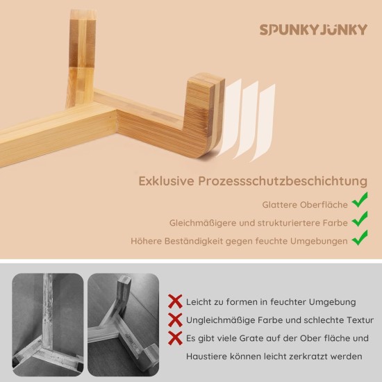 SPUNKYJUNKY Ceramic Double Dog Feeding Bowl with Bamboo Stand, for Cats and Dogs (400 ml, Grey 2) SPUNKYJUNKY Ceramic Double Dog Feeding Bowl with Bamboo Stand, for Cats and Dogs (400 ml, Grey 2)
