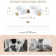 SPUNKYJUNKY Ceramic Double Dog Feeding Bowl with Bamboo Stand, for Cats and Dogs (400 ml, Grey 2) SPUNKYJUNKY Ceramic Double Dog Feeding Bowl with Bamboo Stand, for Cats and Dogs (400 ml, Grey 2)