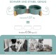 SPUNKYJUNKY Ceramic Double Dog Feeding Bowl with Bamboo Stand, for Cats and Dogs (400 ml, Grey 2) SPUNKYJUNKY Ceramic Double Dog Feeding Bowl with Bamboo Stand, for Cats and Dogs (400 ml, Grey 2)