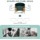 SPUNKYJUNKY Ceramic Double Dog Feeding Bowl with Bamboo Stand, for Cats and Dogs (400 ml, Grey 2) SPUNKYJUNKY Ceramic Double Dog Feeding Bowl with Bamboo Stand, for Cats and Dogs (400 ml, Grey 2)