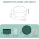 SPUNKYJUNKY Ceramic Double Dog Feeding Bowl with Bamboo Stand, for Cats and Dogs (400 ml, Grey 2) SPUNKYJUNKY Ceramic Double Dog Feeding Bowl with Bamboo Stand, for Cats and Dogs (400 ml, Grey 2)