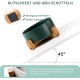 SPUNKYJUNKY Ceramic Double Dog Feeding Bowl with Bamboo Stand, for Cats and Dogs (400 ml, Grey 2) SPUNKYJUNKY Ceramic Double Dog Feeding Bowl with Bamboo Stand, for Cats and Dogs (400 ml, Grey 2)