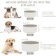 SPUNKYJUNKY Ceramic Double Dog Feeding Bowl with Bamboo Stand, for Cats and Dogs (400 ml, Grey 2) SPUNKYJUNKY Ceramic Double Dog Feeding Bowl with Bamboo Stand, for Cats and Dogs (400 ml, Grey 2)
