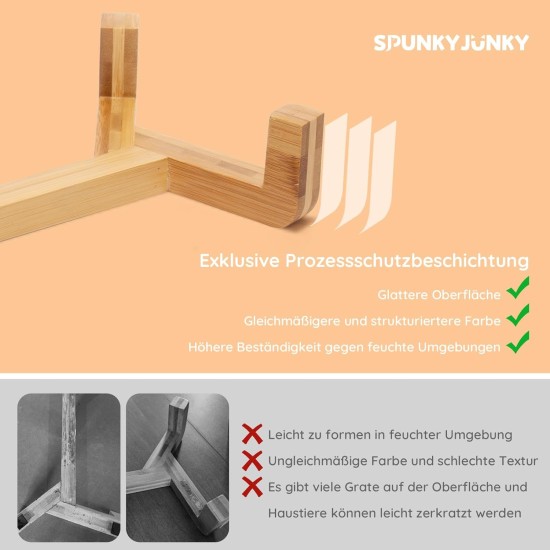 SPUNKYJUNKY Ceramic Double Dog Feeding Bowl with Bamboo Stand, for Cats and Dogs (400 ml, Grey 2) SPUNKYJUNKY Ceramic Double Dog Feeding Bowl with Bamboo Stand, for Cats and Dogs (400 ml, Grey 2)