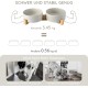 SPUNKYJUNKY Ceramic Double Dog Feeding Bowl with Bamboo Stand, for Cats and Dogs (400 ml, Grey 2) SPUNKYJUNKY Ceramic Double Dog Feeding Bowl with Bamboo Stand, for Cats and Dogs (400 ml, Grey 2)