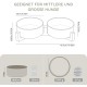 SPUNKYJUNKY Ceramic Double Dog Feeding Bowl with Bamboo Stand, for Cats and Dogs (400 ml, Grey 2) SPUNKYJUNKY Ceramic Double Dog Feeding Bowl with Bamboo Stand, for Cats and Dogs (400 ml, Grey 2)