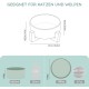 SPUNKYJUNKY Ceramic Double Dog Feeding Bowl with Bamboo Stand, for Cats and Dogs (400 ml, Grey 2) SPUNKYJUNKY Ceramic Double Dog Feeding Bowl with Bamboo Stand, for Cats and Dogs (400 ml, Grey 2)
