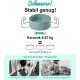 SPUNKYJUNKY Ceramic Raised Dog Bowl Set with Bamboo Stand for Cats and Dogs (400 ml, Grey)