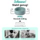 SPUNKYJUNKY Ceramic Raised Dog Bowl Set with Bamboo Stand for Cats and Dogs (850 ml, Grey)