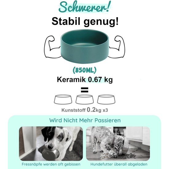 SPUNKYJUNKY Ceramic Raised Dog Bowl Set with Bamboo Stand for Cats and Dogs (850 ml, Grey) SPUNKYJUNKY Ceramic Raised Dog Bowl Set with Bamboo Stand for Cats and Dogs (850 ml, Grey)