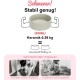 SPUNKYJUNKY Ceramic Raised Dog Bowl Set with Bamboo Stand for Cats and Dogs (850 ml, Grey)