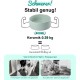 SPUNKYJUNKY Ceramic Raised Dog Bowl Set with Bamboo Stand for Cats and Dogs (850 ml, Grey)
