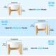 SPUNKYJUNKY Ceramic Raised Dog Bowl Set with Bamboo Stand for Cats and Dogs (850 ml, Grey)