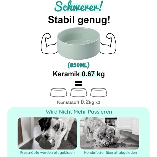 SPUNKYJUNKY Ceramic Raised Dog Bowl Set with Bamboo Stand for Cats and Dogs (850 ml, Grey) SPUNKYJUNKY Ceramic Raised Dog Bowl Set with Bamboo Stand for Cats and Dogs (850 ml, Grey)