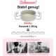 SPUNKYJUNKY Ceramic Raised Dog Bowl Set with Bamboo Stand for Cats and Dogs (850 ml, Grey)