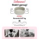 SPUNKYJUNKY Ceramic Raised Dog Bowl Set with Bamboo Stand for Cats and Dogs (850 ml, Grey)
