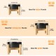 SPUNKYJUNKY Ceramic Raised Dog Bowl Set with Bamboo Stand for Cats and Dogs (850 ml, Grey)