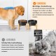 SPUNKYJUNKY Ceramic Raised Dog Bowl Set with Bamboo Stand for Cats and Dogs (850 ml, Grey)