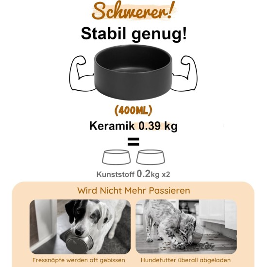 SPUNKYJUNKY Ceramic Raised Dog Bowl Set with Bamboo Stand for Cats and Dogs (850 ml, Grey) SPUNKYJUNKY Ceramic Raised Dog Bowl Set with Bamboo Stand for Cats and Dogs (850 ml, Grey)