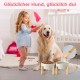SPUNKYJUNKY Ceramic Raised Dog Bowl Set with Bamboo Stand for Cats and Dogs (850 ml, Grey)