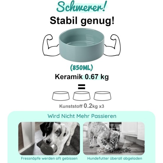 SPUNKYJUNKY Ceramic Raised Dog Bowl Set with Bamboo Stand for Cats and Dogs (850 ml, Grey) SPUNKYJUNKY Ceramic Raised Dog Bowl Set with Bamboo Stand for Cats and Dogs (850 ml, Grey)